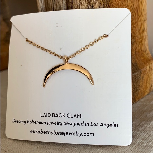Elizabeth Stone Crescent Moon Necklace 